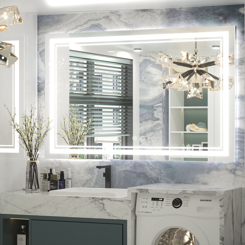 Orren Ellis Adorna Frameless LED 3 Colour Dimmable Lighting Bathroom